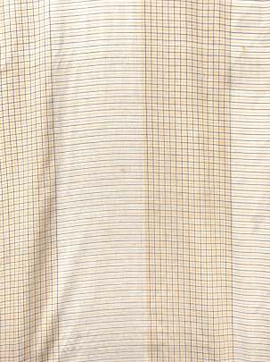 Handloom Cotton Weaving Chex Print Cream/ Handloom jamdani