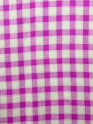 Handloom Cotton Weaving Chex Print Magenta Rani/ Handloom jamdani