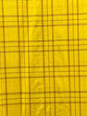 Handloom Cotton Weaving Chex Print Yellow/ Handloom jamdani