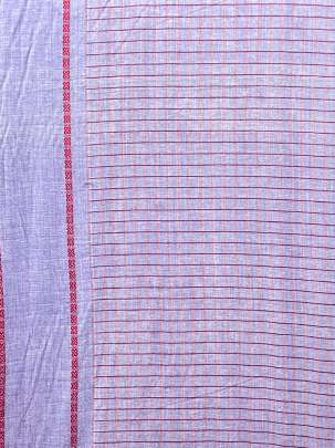 Handloom Cotton Weaving Chex Print Violet Blue/ Handloom jamdani