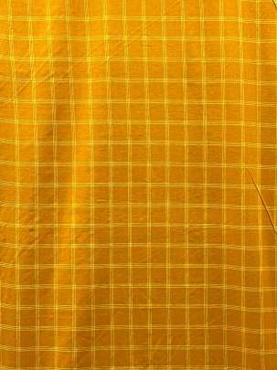 Handloom Cotton Weaving Chex Print Saffron/ Handloom jamdani