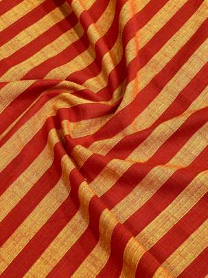 Handloom Cotton Weaving Lining Print Red/ 