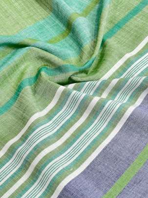 Handloom Cotton Weaving Lining Print Multi-Colour/ Handloom jamdani