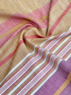 Handloom Cotton Weaving Lining Print Multi-Colour/