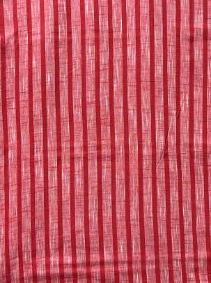 Handloom Cotton Weaving Lining Print Red/ Handloom jamdani