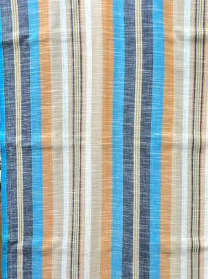 Handloom Cotton Weaving Lining Print Multi-Colour/ Handloom jamdani