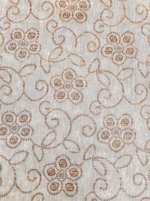 Handloom chanderi jamdani woven print fabric - Cream/ Handloom jamdani