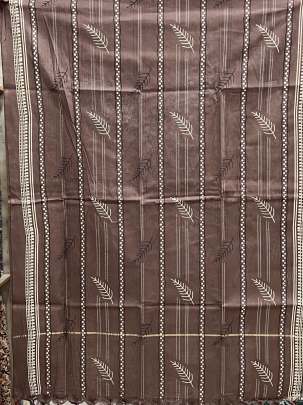 Handloom cotton suitpieces with resham neck work - Cream/ 