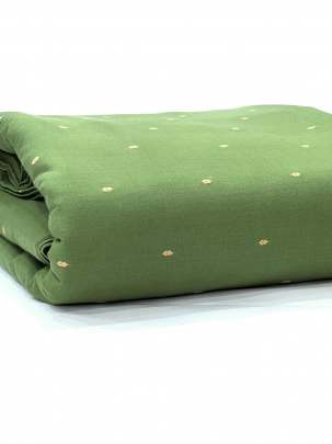 Handloom jamdani fabric with woven motifs design - Pista green/ 