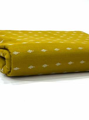 Handloom jamdani fabric with woven motifs design - Occur Yellow/ Handloom jamdani