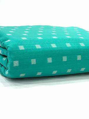 Handloom jamdani fabric with woven motifs design - Aqua Green/ Handloom jamdani