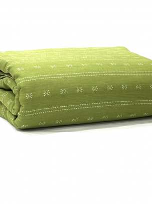 Handloom jamdani fabric with woven motifs design - Pista green/ 