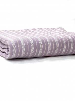 Handloom jamdani fabric with woven motifs design - Lavender/ 