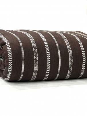 Handloom jamdani fabric with woven motifs design - Brown/