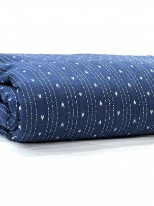 Handloom jamdani fabric with woven motifs design - Blue/