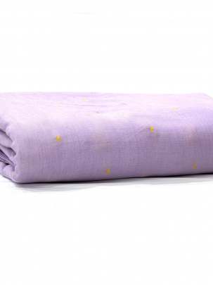 Handloom jamdani fabric with woven motifs design - Lavender/ 