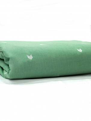 Handloom jamdani fabric with woven motifs design - Sea Green/ Handloom jamdani