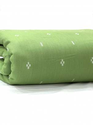 Handloom jamdani fabric with woven motifs design - Pista green/ 