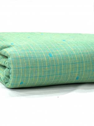 Handloom jamdani fabric with woven motifs design - Pista green/ 