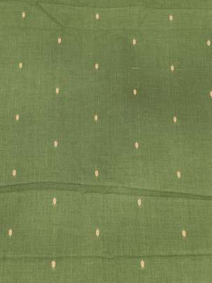 Handloom jamdani fabric with woven motifs design - Pista green/ Handloom jamdani