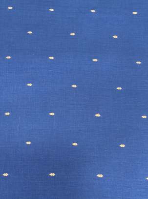 Handloom jamdani fabric with woven motifs design - Blue/ Handloom jamdani