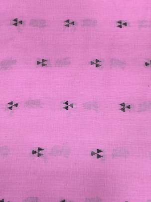 Handloom jamdani fabric with woven motifs design - Pink/ Handloom jamdani