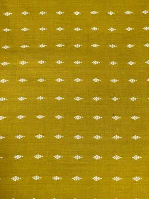 Handloom jamdani fabric with woven motifs design - Occur Yellow/ Handloom jamdani