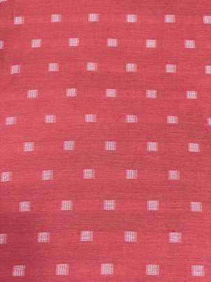 Handloom jamdani fabric with woven motifs design - Peach/ Handloom jamdani