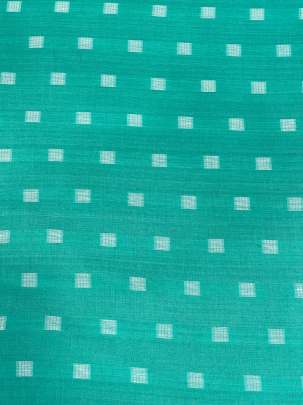 Handloom jamdani fabric with woven motifs design - Aqua Green/ Handloom jamdani