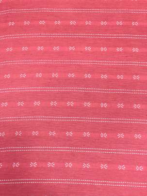 Handloom jamdani fabric with woven motifs design - Peach/ Handloom jamdani