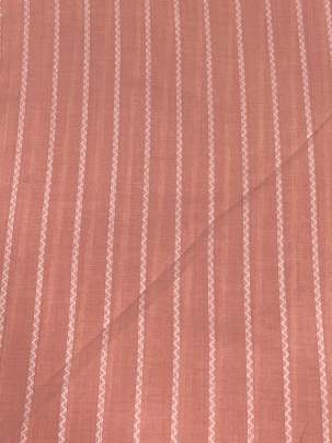 Handloom jamdani fabric with woven motifs design - Peach/ Handloom jamdani