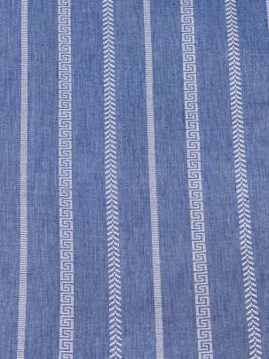 Handloom jamdani fabric with woven motifs design - Light Blue/ Handloom jamdani