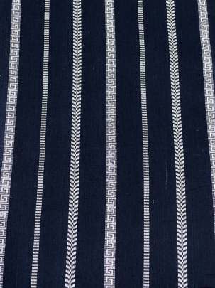 Handloom jamdani fabric with woven motifs design - Navy Blue/ Handloom jamdani