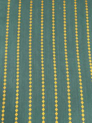 Handloom jamdani fabric with woven motifs design - Green/ Handloom jamdani