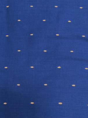 Handloom jamdani fabric with woven motifs design - Blue/ Handloom jamdani