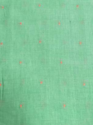 Handloom jamdani fabric with woven motifs design - Aqua Green/ Handloom jamdani