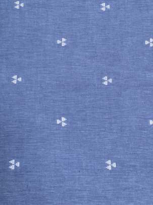 Handloom jamdani fabric with woven motifs design - Light Blue/ Handloom jamdani