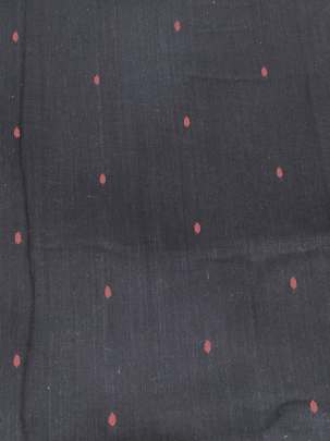 Handloom jamdani fabric with woven motifs design - Black/ Handloom jamdani