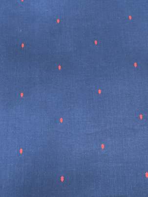 Handloom jamdani fabric with woven motifs design - Dodger Blue/ Handloom jamdani