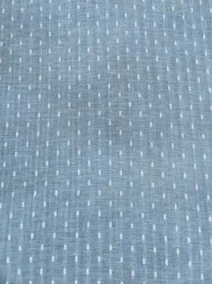 Handloom jamdani fabric with woven motifs design - Light Blue/ Handloom jamdani