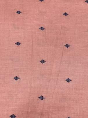 Handloom jamdani fabric with woven motifs design - Peach/ Handloom jamdani