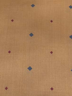 Handloom jamdani fabric with woven motifs design - Light Brown/ Handloom jamdani