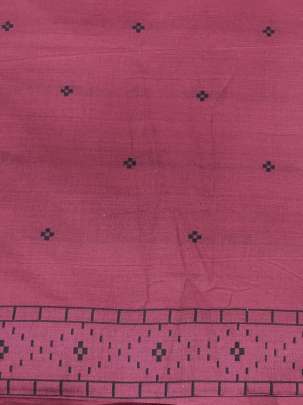 Handloom jamdani fabric with woven motifs design - Maroon/ Handloom jamdani