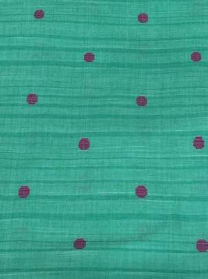 Handloom jamdani fabric with woven motifs design - Sea Green Handloom jamdani