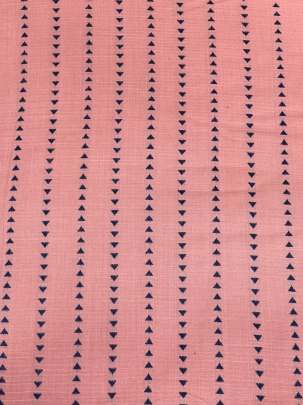 Handloom jamdani fabric with woven motifs design - Peach/ Handloom jamdani