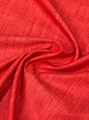 Handloom matka fabric - Red/ 