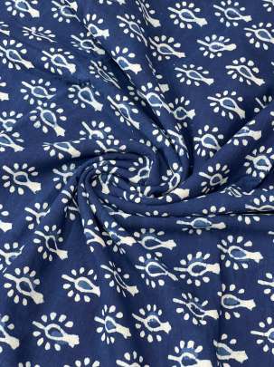 Indigo dhabu handblocked cotton print/