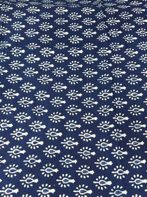 Indigo dhabu handblocked cotton print/ 