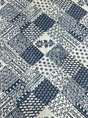 Indigo dhabu handblocked cotton print/ 