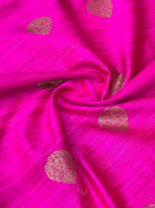 Jute Silk Banarasi Hot PInk/ Pure Banarasi fabrics